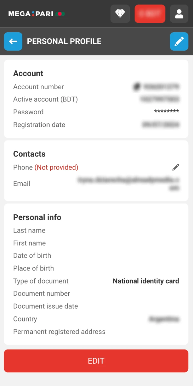 Account verification may be required to withdraw funds from Megapari online casino.